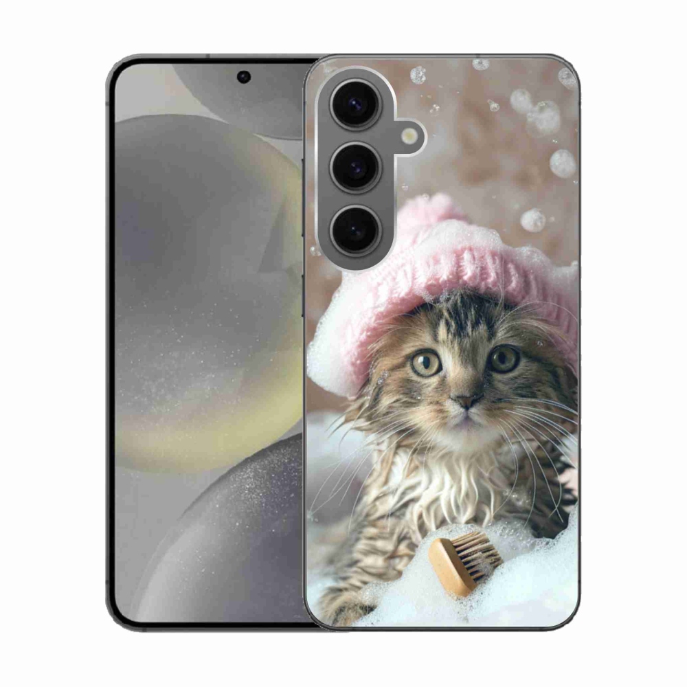 Gél borítás mmCase Samsung Galaxy S24 készülékhez - cica és fürdő