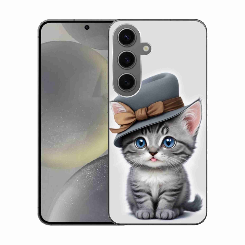 Gél borítás mmCase Samsung Galaxy S24 készülékhez - cica sapkával