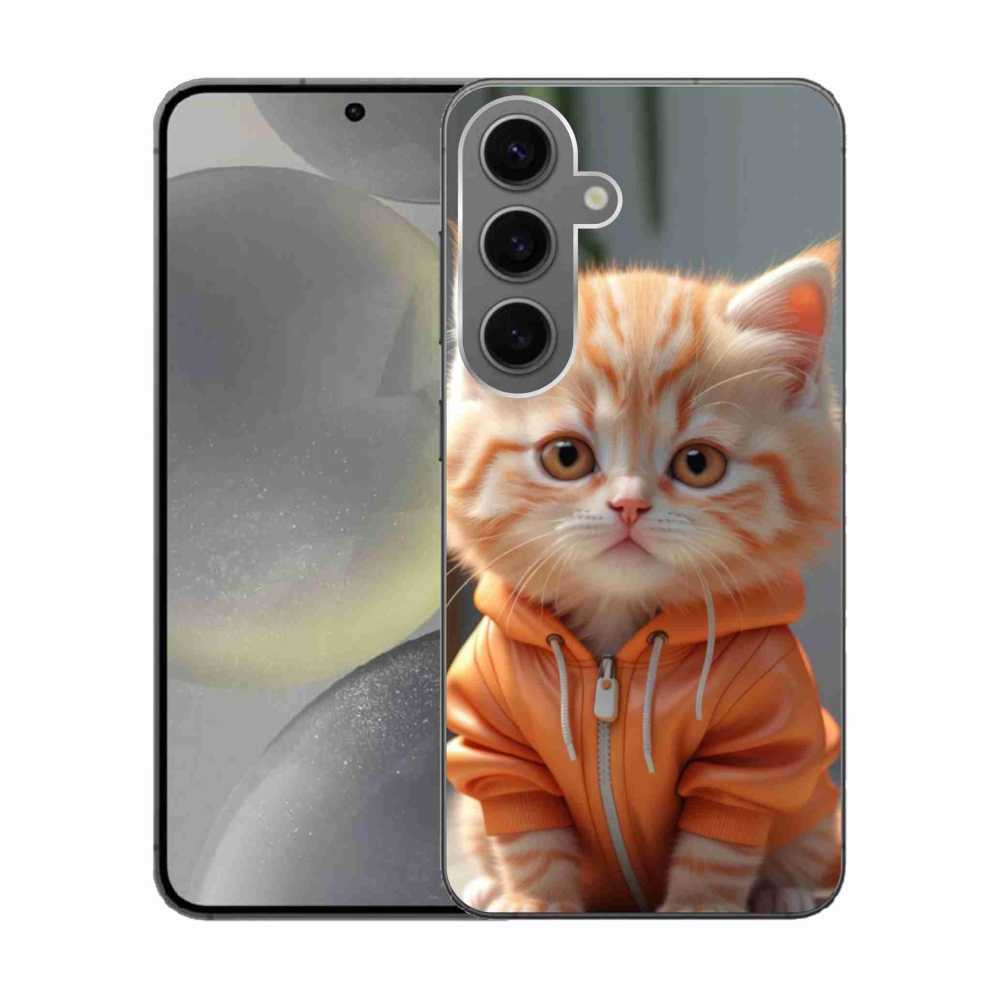 Gél borítás mmCase Samsung Galaxy S24 készülékhez - cica melegítőben