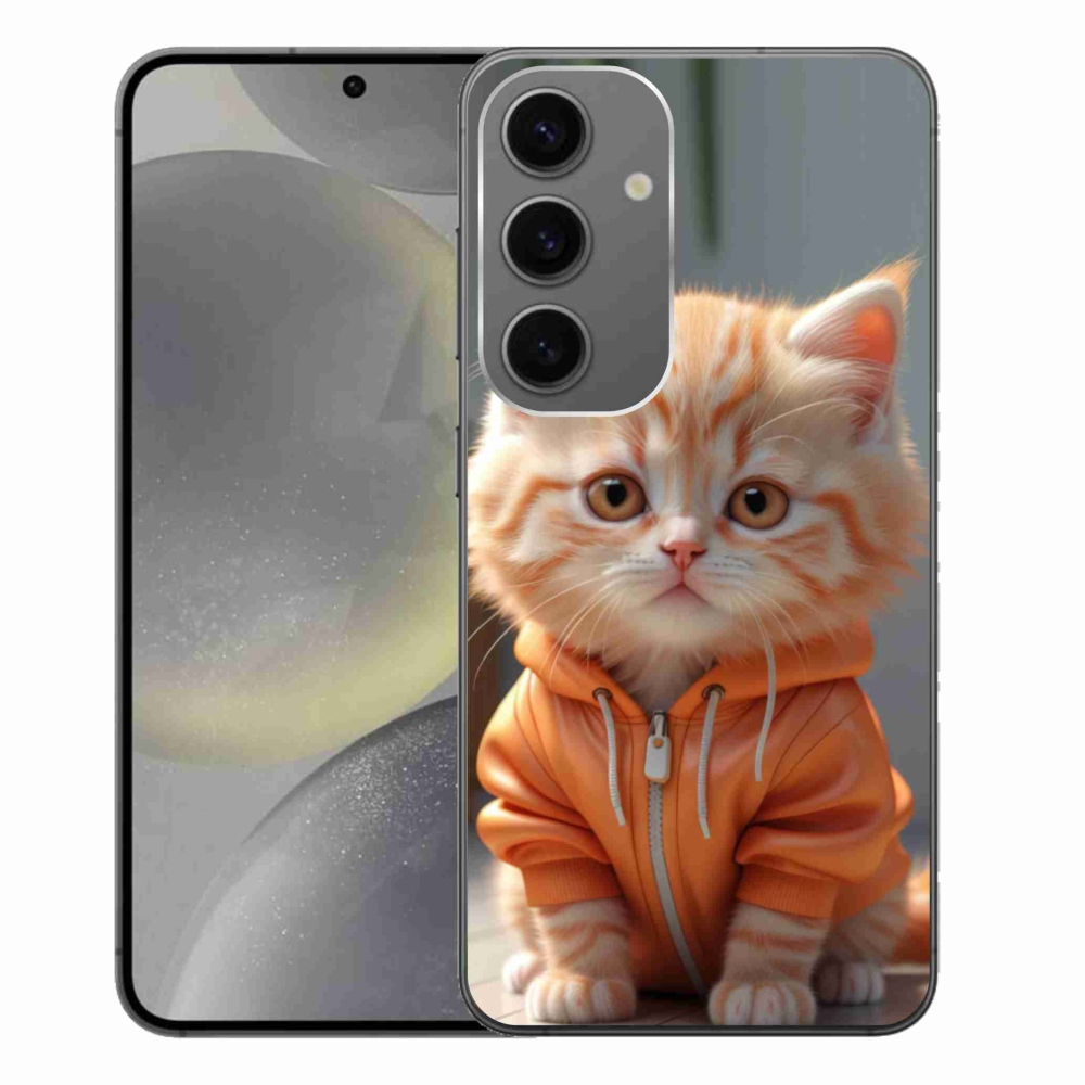 Gél borítás mmCase Samsung Galaxy S24+ készülékhez - cica melegítőben