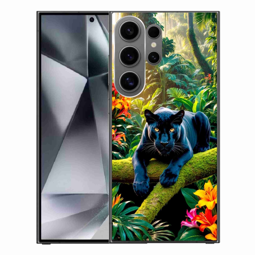 Gél borítás mmCase Samsung Galaxy S24 Ultra készülékhez - fekete párduc a dzsungelben