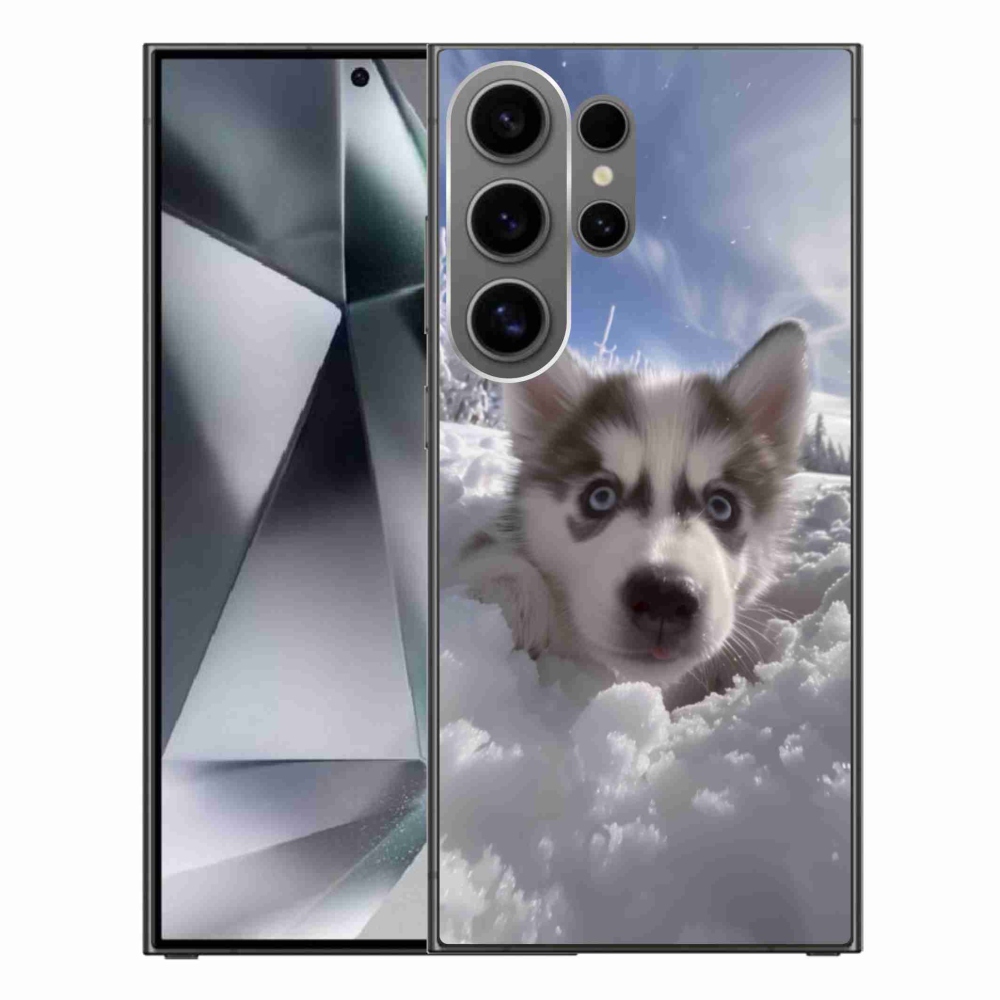 Gél borítás mmCase Samsung Galaxy S24 Ultra készülékhez - husky a hóban