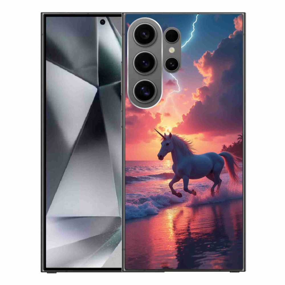 Zselés borítás mmCase Samsung Galaxy S24 Ultra készülékhez - egyszarvú a tengerparton