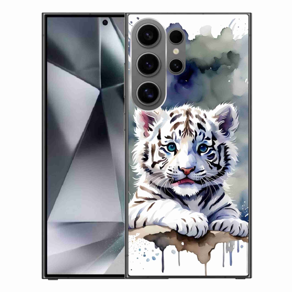 Gél borítás mmCase Samsung Galaxy S24 Ultra készülékhez - fehér tigriskölyök