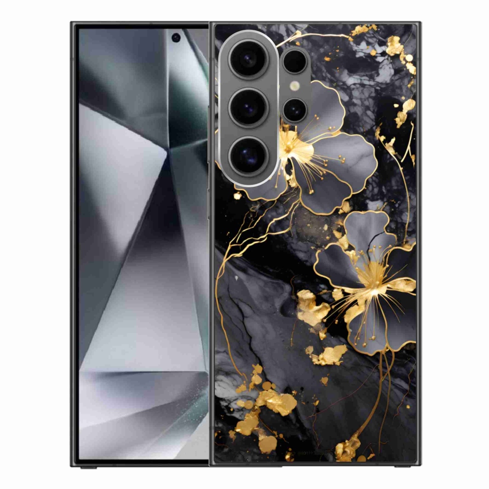 Gél védőhuzat mmCase Samsung Galaxy S24 Ultra - arany virágok