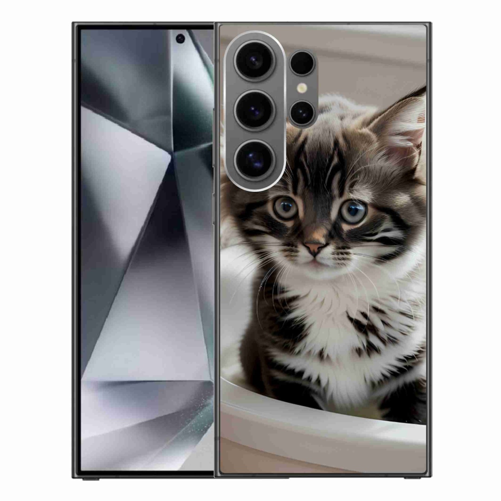 Zselés borítás mmCase Samsung Galaxy S24 Ultra készülékhez - kíváncsi cica