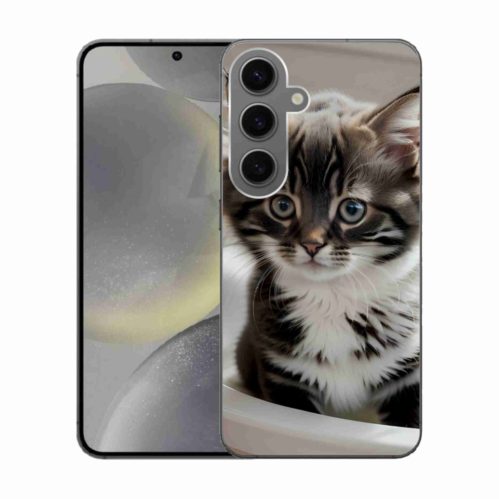 Zselés borítás mmCase Samsung Galaxy S24 készülékhez - kíváncsi cica