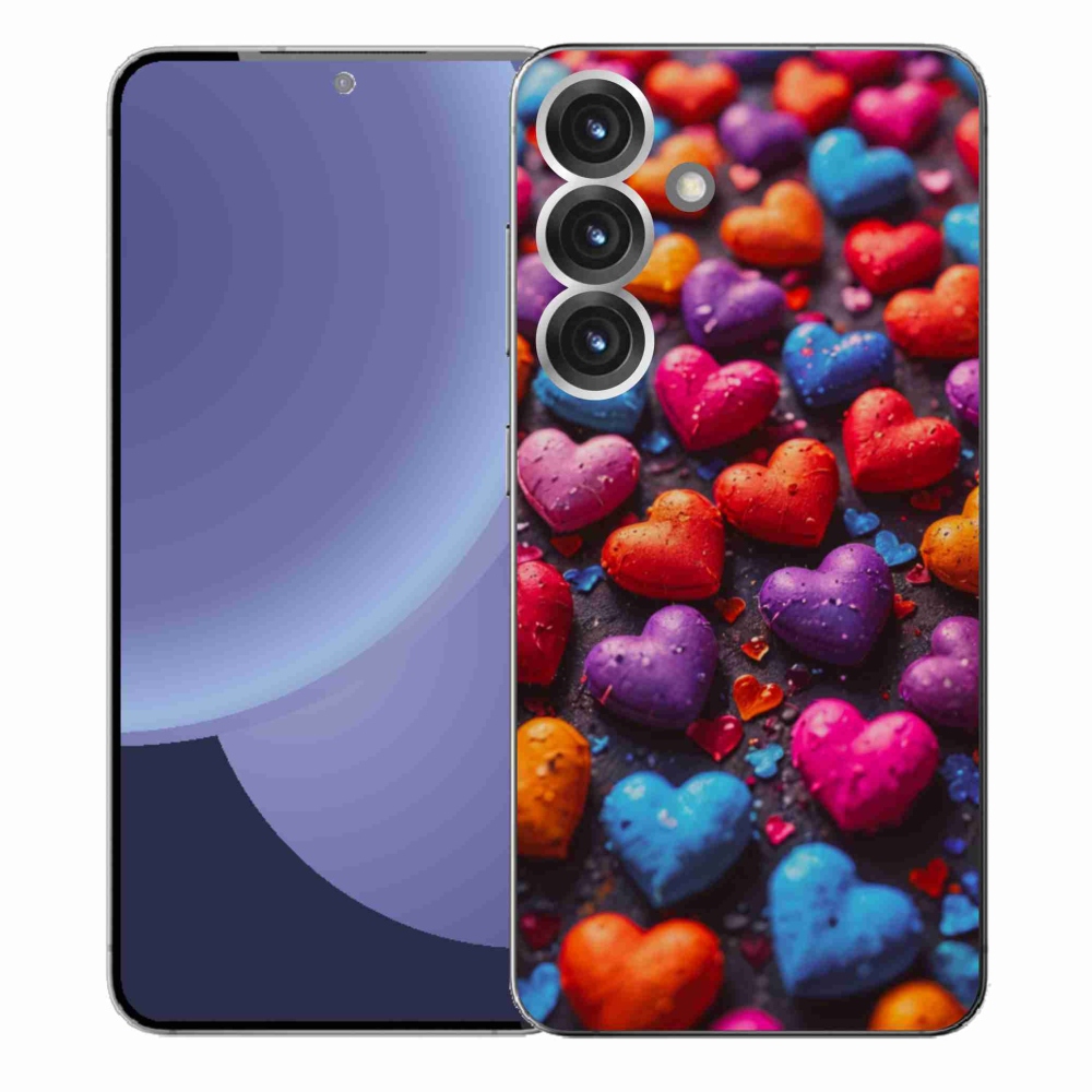Gél védőhuzat mmCase Samsung Galaxy S25+ készülékhez - színes szívecske