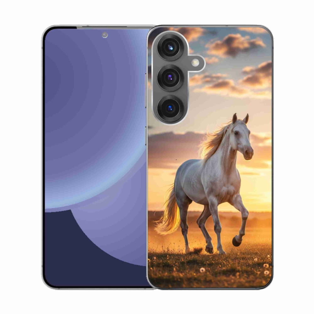 Gél borítás mmCase Samsung Galaxy S25 - futó fehér ló 2
