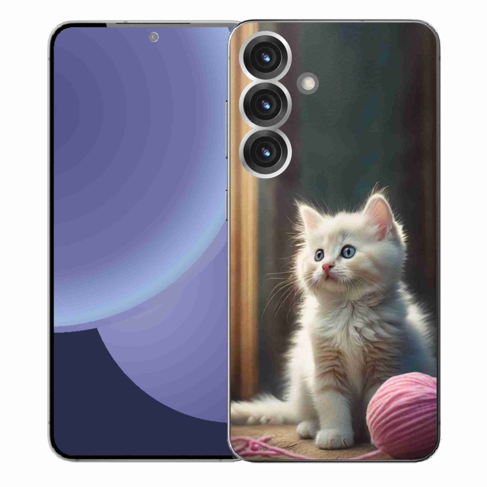 Gél védőhuzat mmCase Samsung Galaxy S25+ készülékhez - fehér cica 2