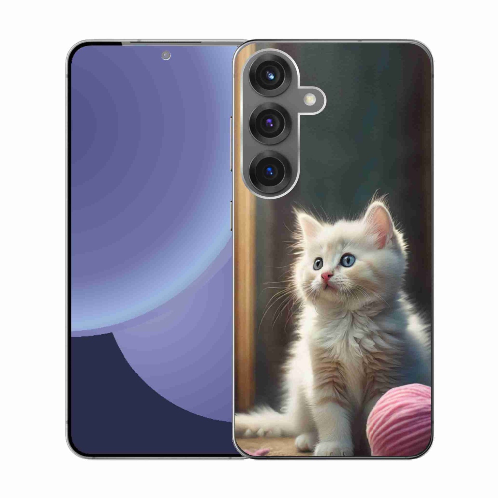 Gél védőhuzat mmCase Samsung Galaxy S25 készülékhez - fehér cica 2