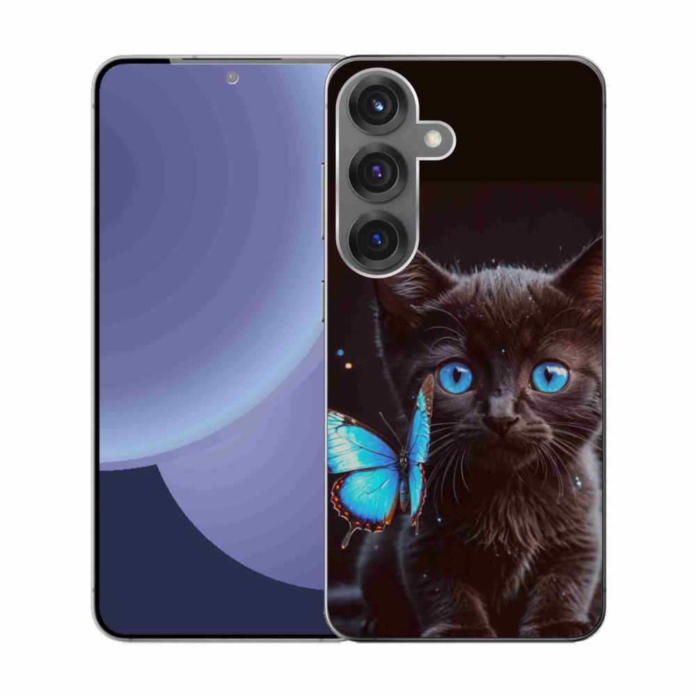 Gél védőhuzat mmCase Samsung Galaxy S25 - fekete cica 3