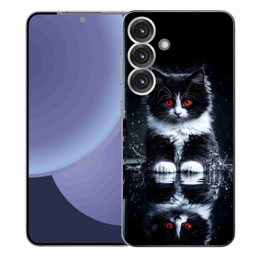 Zselés borítás mmCase Samsung Galaxy S25+ készülékhez - fekete-fehér cica