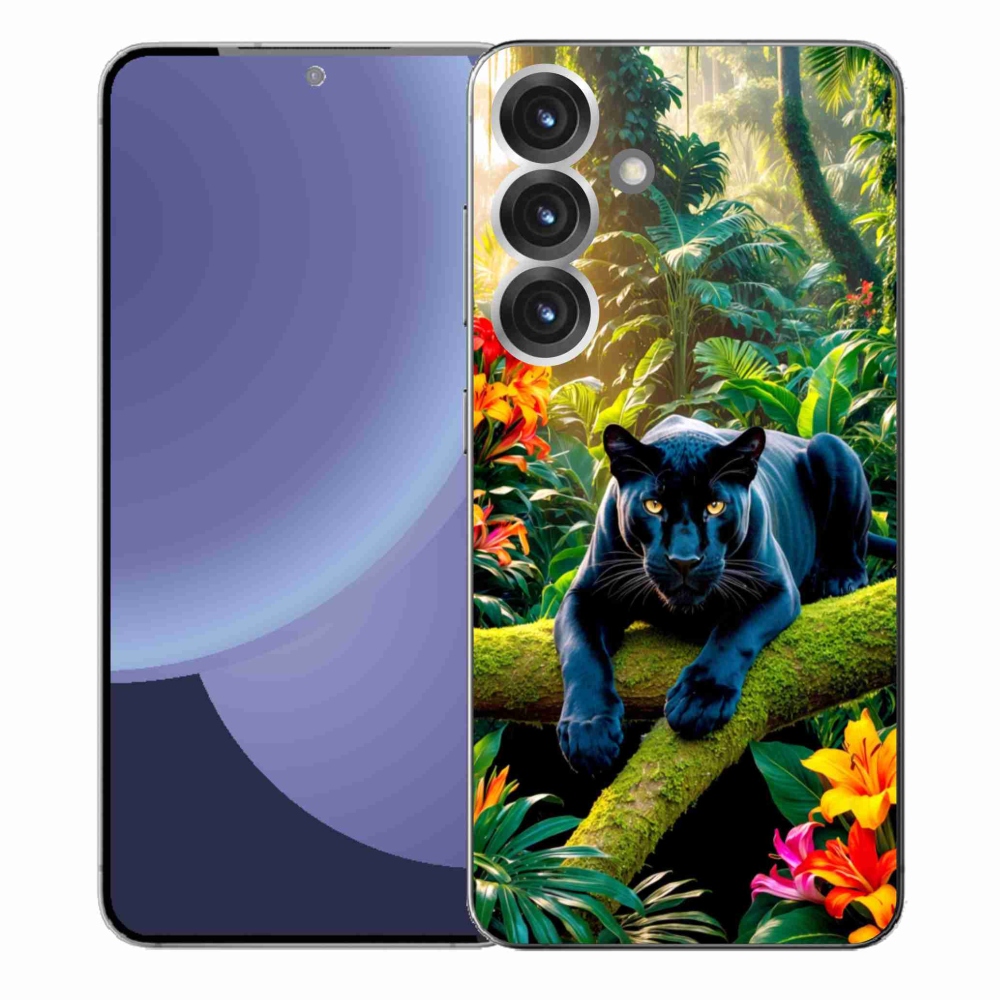 Gél borítás mmCase Samsung Galaxy S25+ készülékhez - fekete párduc a dzsungelben