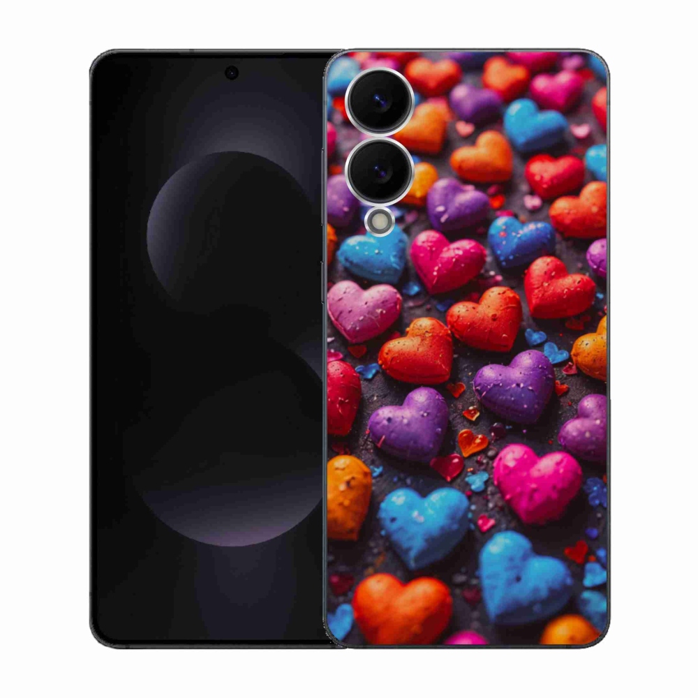 Gél védőhuzat mmCase Samsung Galaxy S25 Edge készülékhez - színes szív