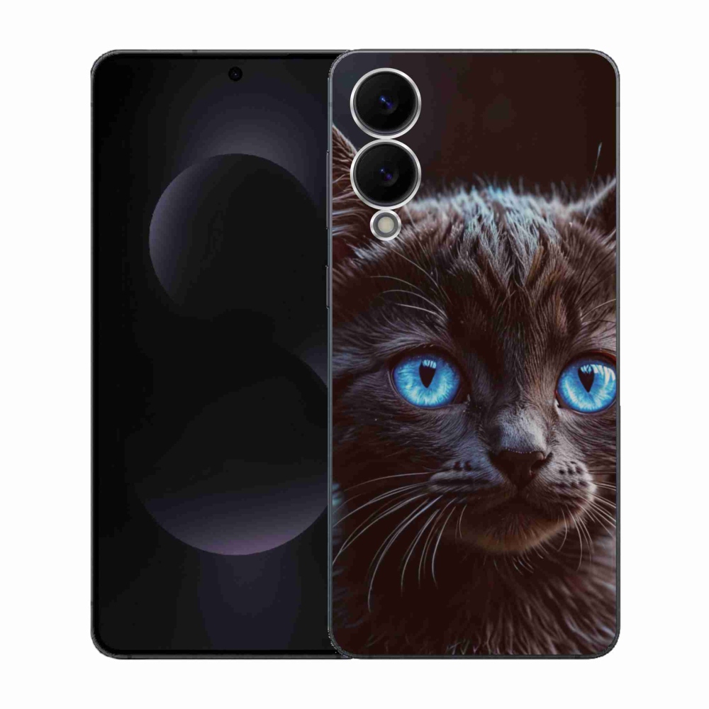 Gél védőhuzat mmCase Samsung Galaxy S25 Edge készülékhez - fekete cica 2