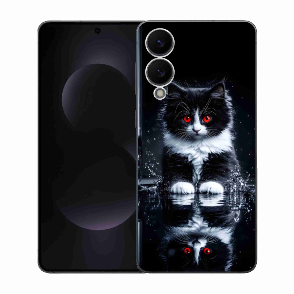 Zselés borítás mmCase Samsung Galaxy S25 Edge készülékhez - fekete-fehér cica