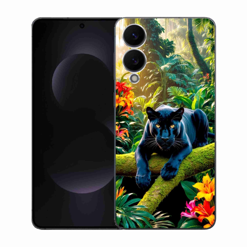 Gél borítás mmCase Samsung Galaxy S25 Edge készülékhez - fekete párduc a dzsungelben