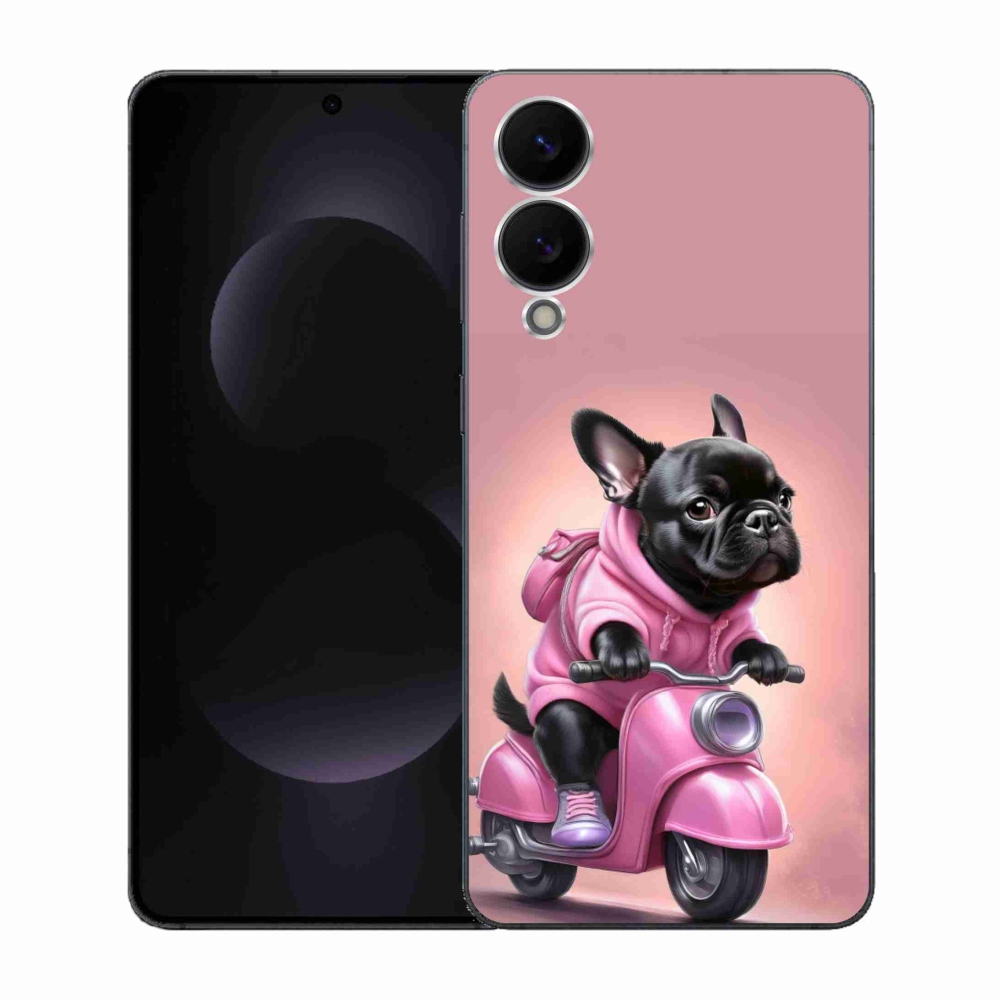 Gél borítás mmCase Samsung Galaxy S25 Edge készülékhez - Francia bulldog robogón