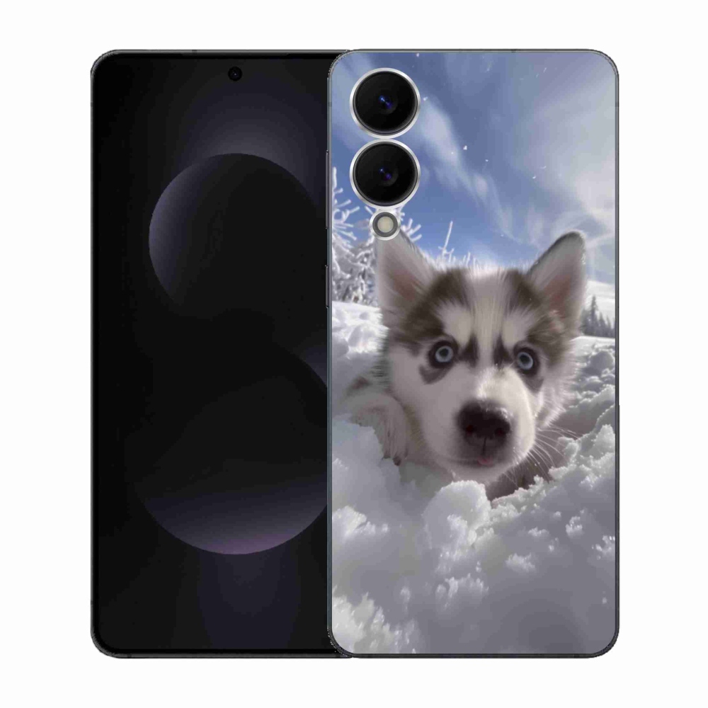 Gél borítás mmCase Samsung Galaxy S25 Edge készülékhez - husky a hóban