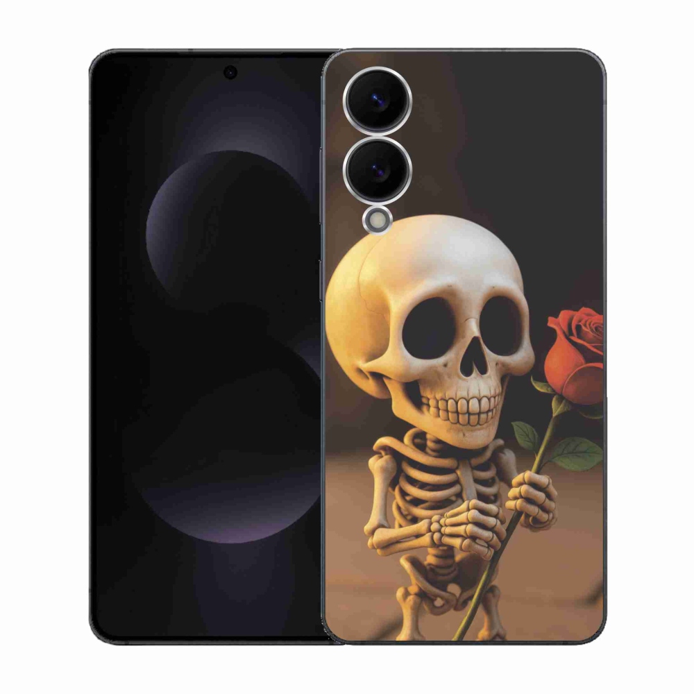 Gél borítás mmCase Samsung Galaxy S25 Edge készülékhez - csontváz rózsával