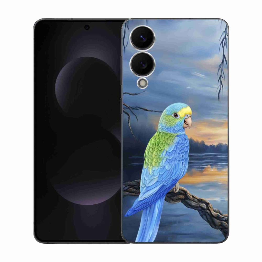 Zselés borítás mmCase Samsung Galaxy S25 Edge készülékhez - kék papagáj