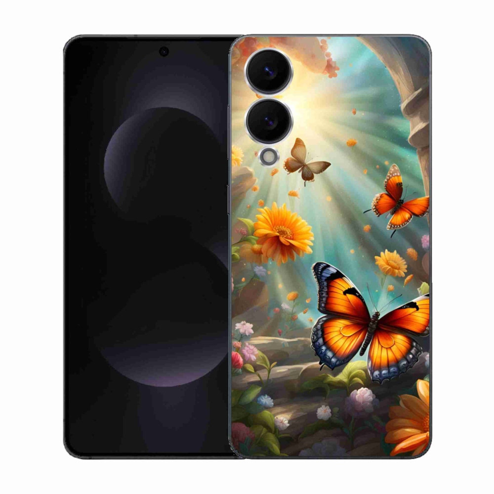 Gél borítás mmCase Samsung Galaxy S25 Edge készülékhez - pillangókert 2