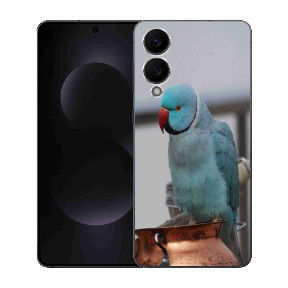 Zselés borítás mmCase Samsung Galaxy S25 Edge készülékhez - papagáj alexander kék