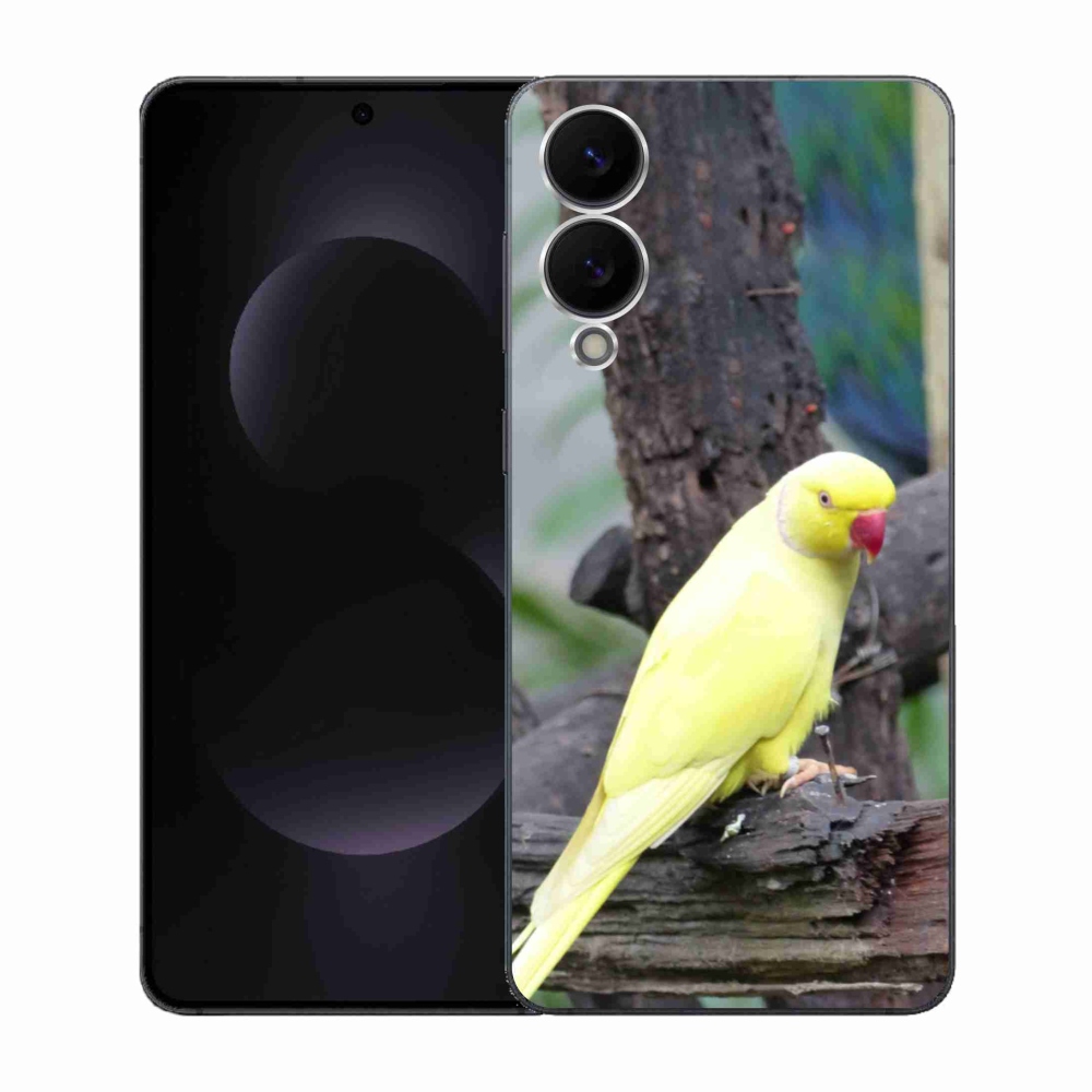 Zselés borítás mmCase Samsung Galaxy S25 Edge készülékhez - papagáj alexander sárga