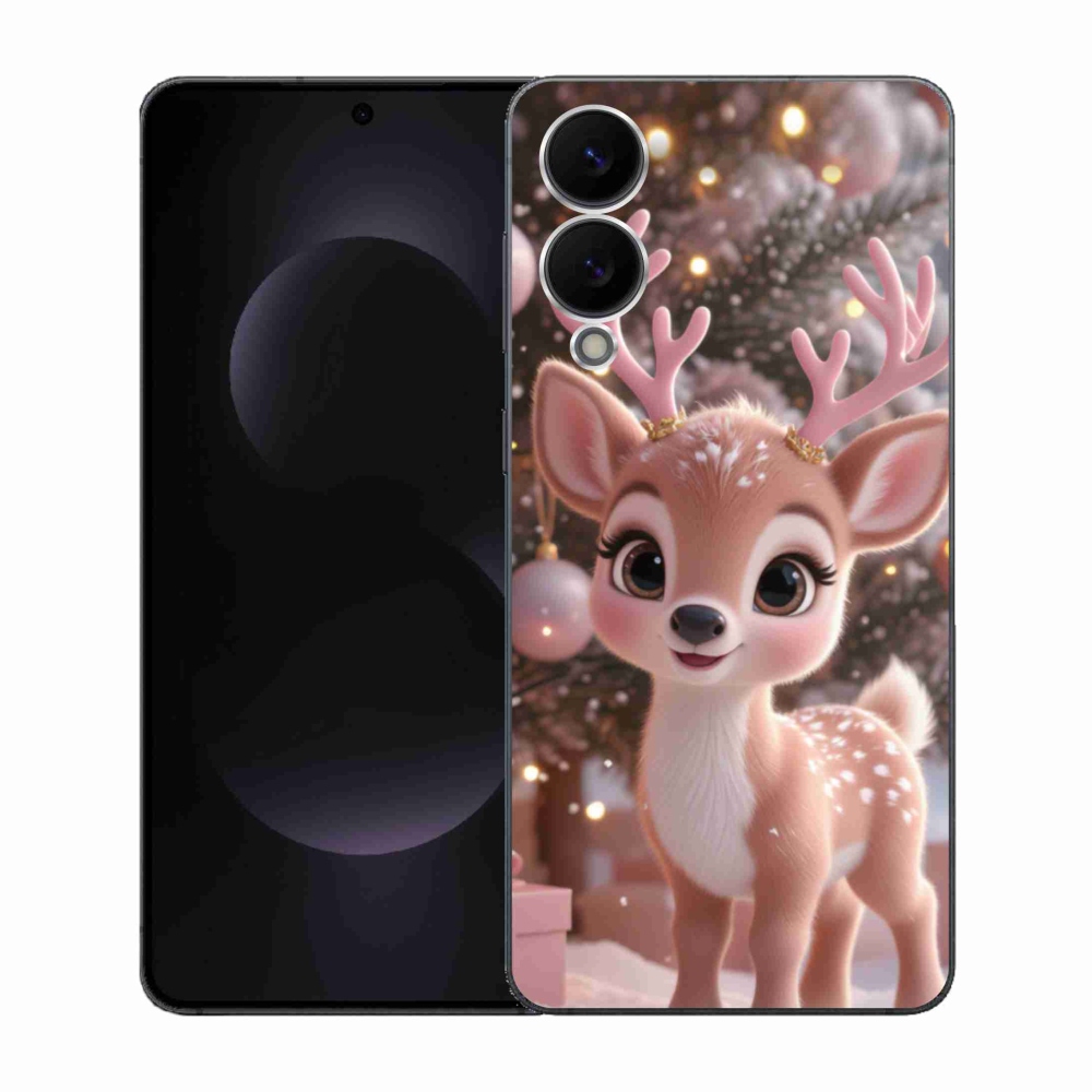 Gél borítás mmCase Samsung Galaxy S25 Edge készülékhez - aranyos rénszarvas