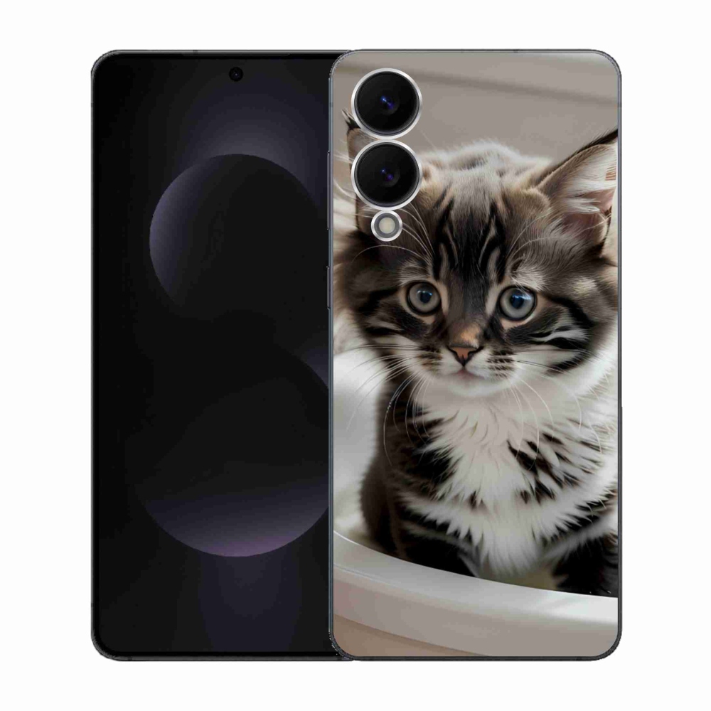 Gél borítás mmCase Samsung Galaxy S25 Edge készülékhez - kíváncsi cica