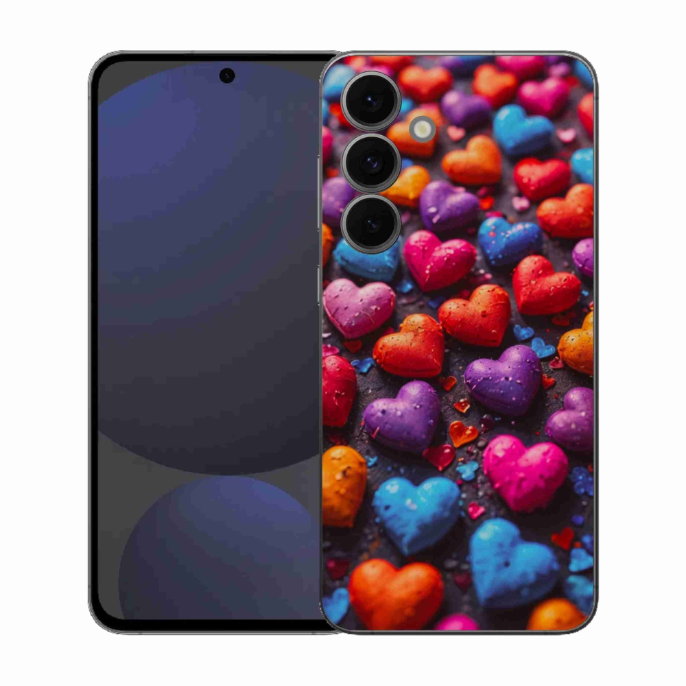 Zselés borítás mmCase Samsung Galaxy S25 FE készülékhez - színes szívecske