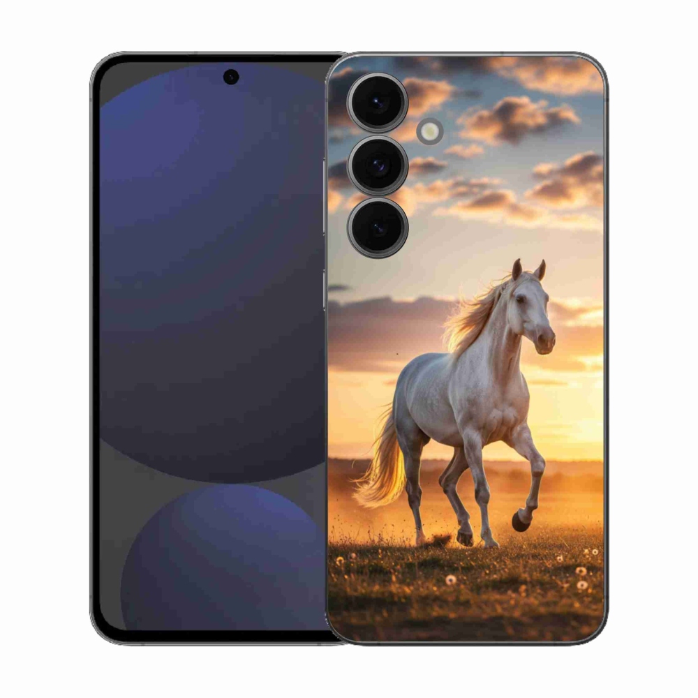 Gél borítás mmCase Samsung Galaxy S25 FE - futó fehér ló 2