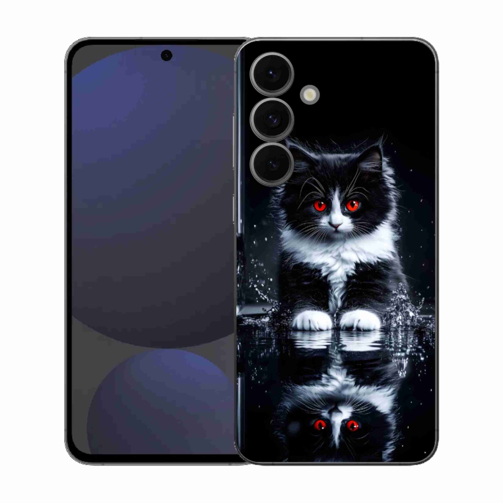 Zselés borítás mmCase Samsung Galaxy S25 FE készülékhez - fekete-fehér cica