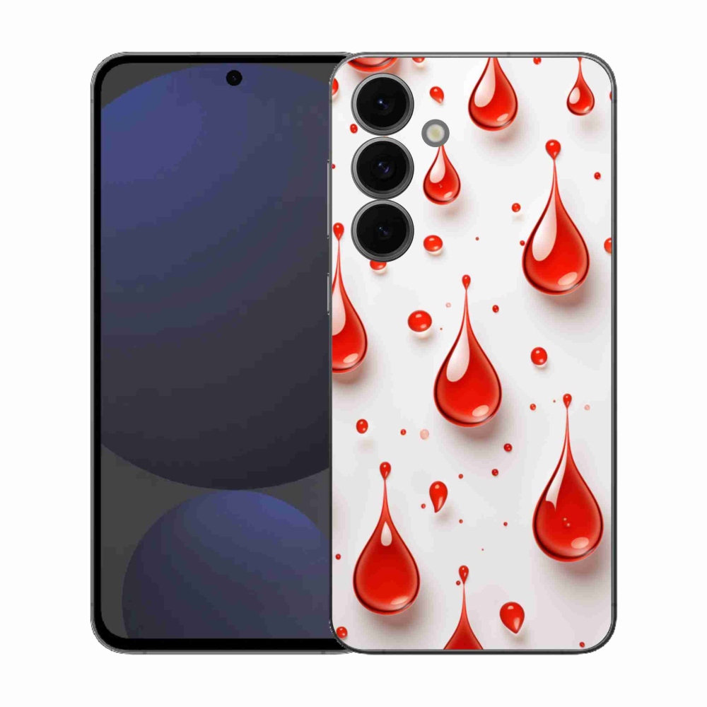 Gél védőhuzat mmCase Samsung Galaxy S25 FE - piros cseppek