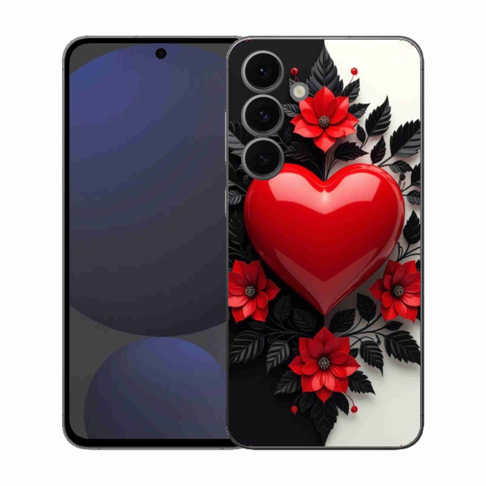 Gél védőhuzat mmCase Samsung Galaxy S25 FE készülékhez - piros szív