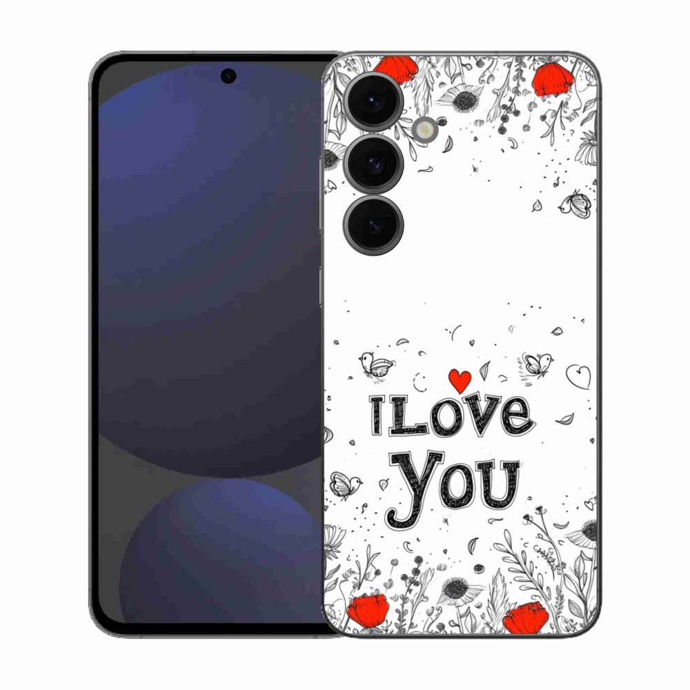 Gél borítás mmCase Samsung Galaxy S25 FE - I love you fehér háttérrel