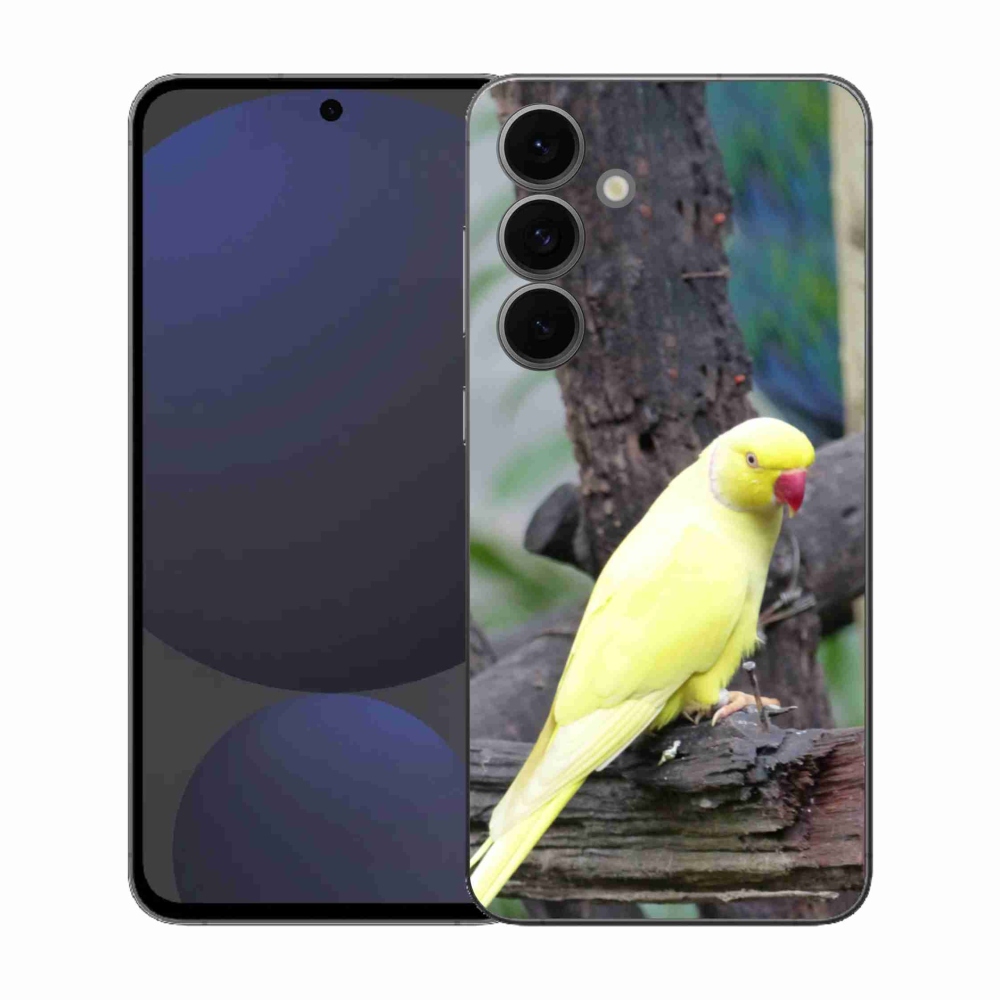 Zselés borítás mmCase Samsung Galaxy S25 FE készülékhez - papagáj alexander sárga