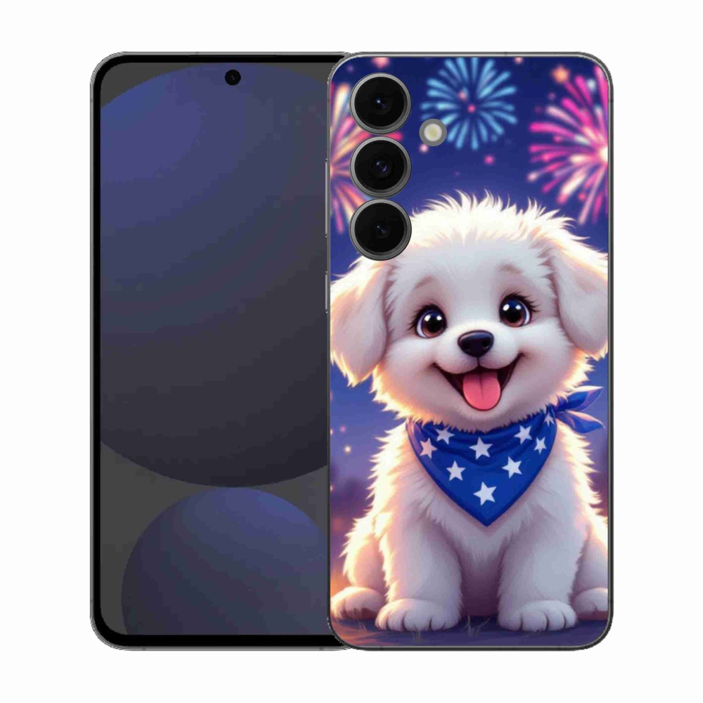 Gél borítás mmCase Samsung Galaxy S25 FE készülékhez - ünnepi kiskutya