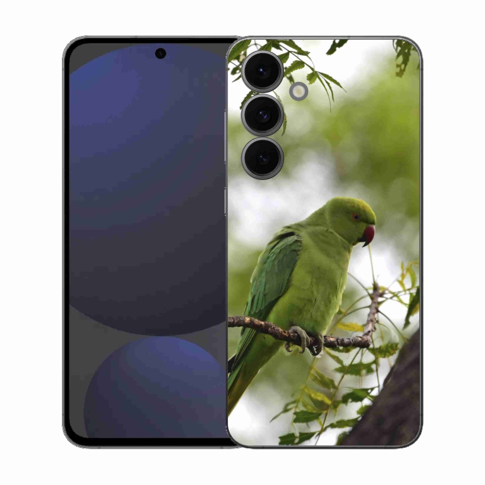 Zselés borítás mmCase Samsung Galaxy S25 FE készülékhez - zöld papagáj