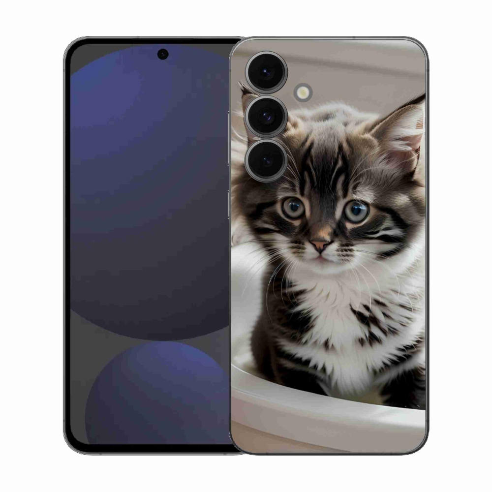 Gél védőhuzat mmCase Samsung Galaxy S25 FE - kíváncsi cica