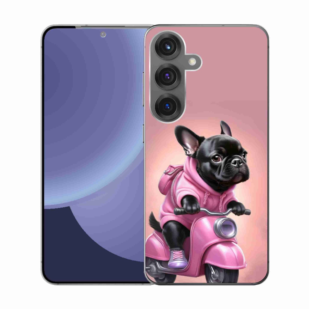 Gél borítás mmCase Samsung Galaxy S25 készülékhez - Francia bulldog robogón