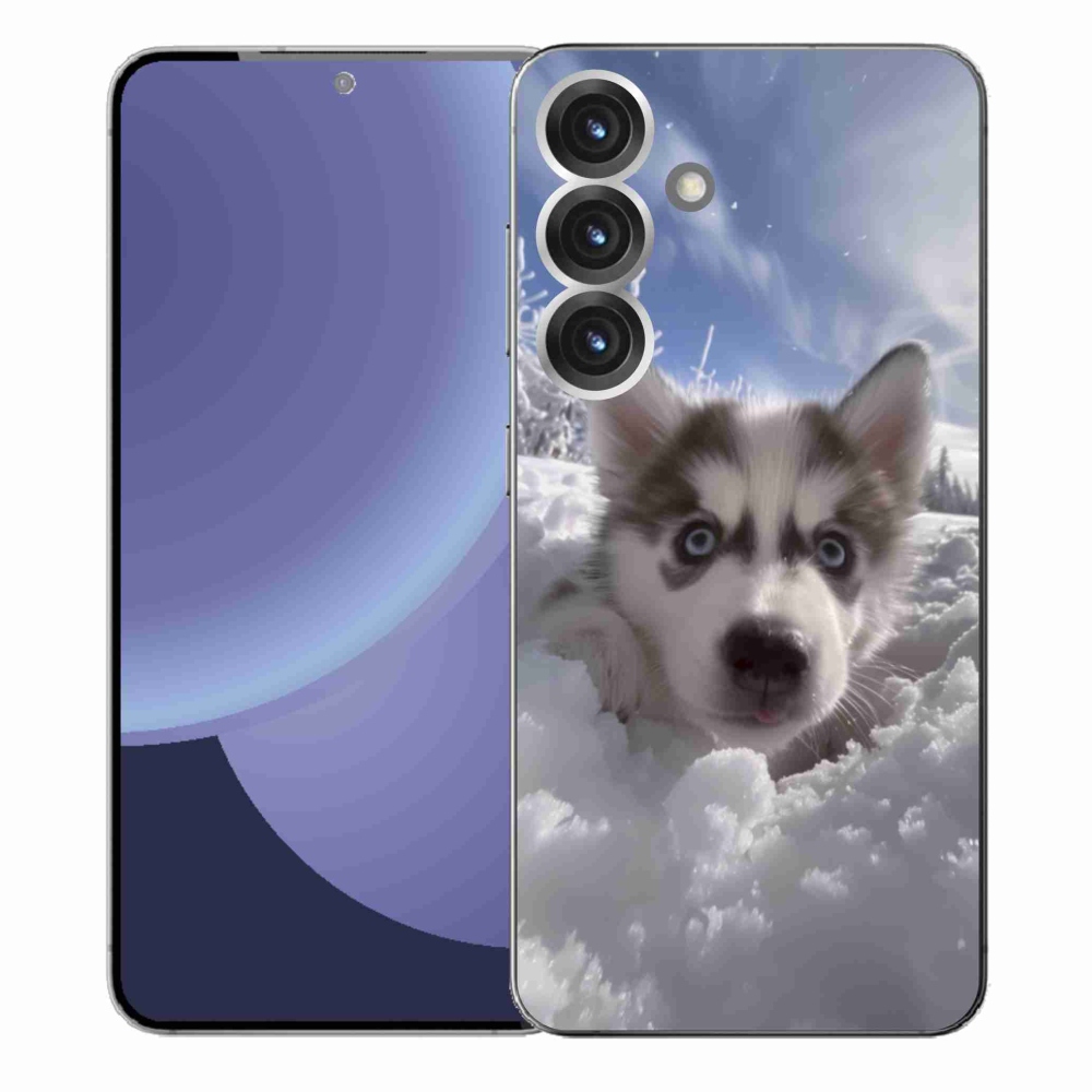 Gél borítás mmCase Samsung Galaxy S25+ készülékhez - husky a hóban