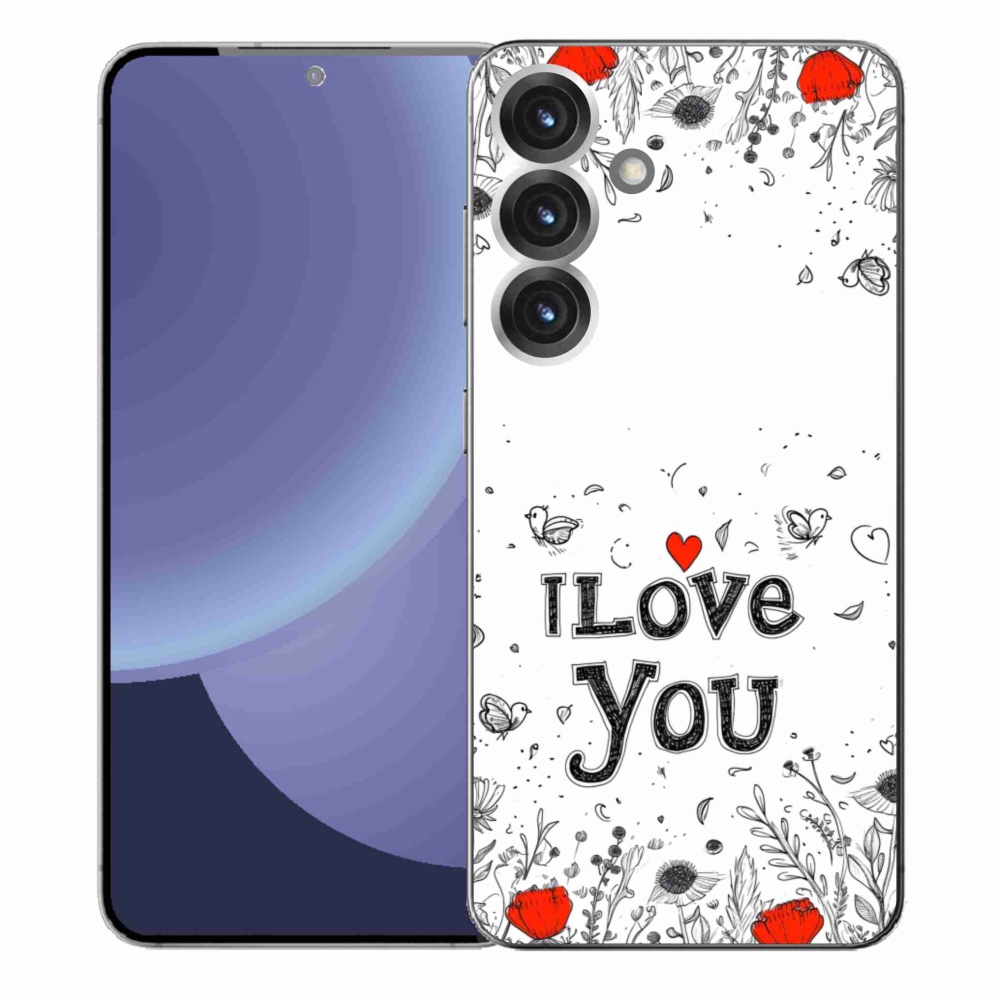 Gél borítás mmCase Samsung Galaxy S25+ - I love you fehér háttérrel