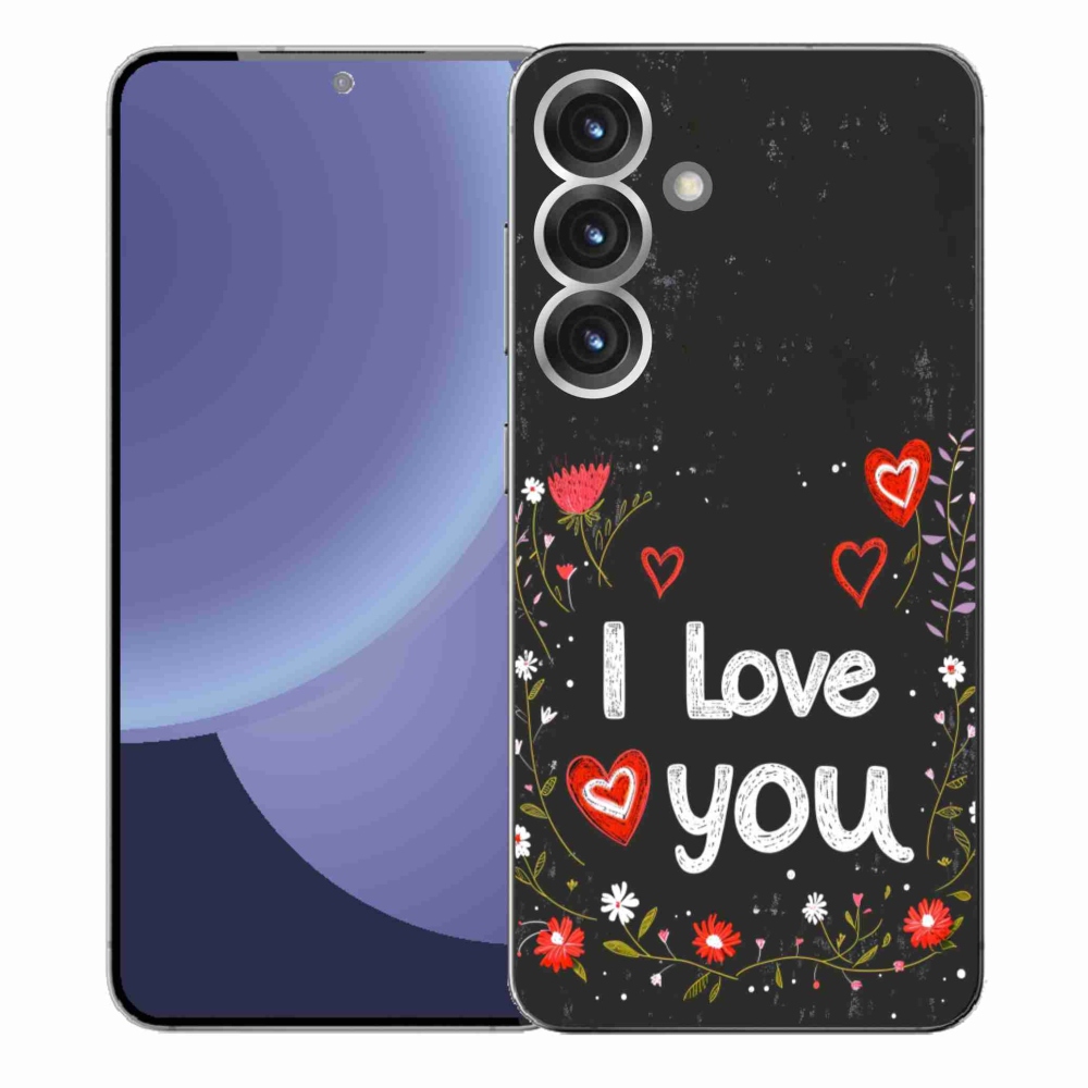 Gél borítás mmCase Samsung Galaxy S25+ - I love you fekete háttérrel