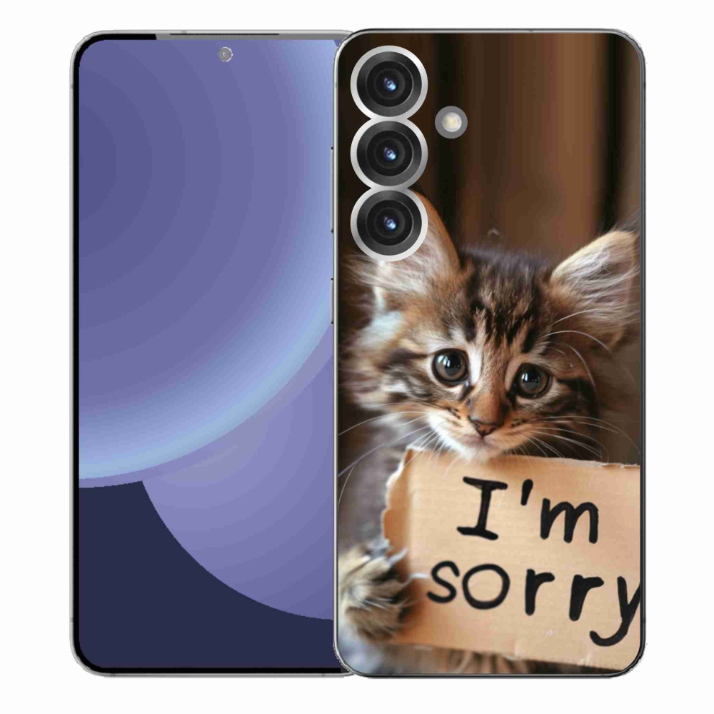Gél borítás mmCase Samsung Galaxy S25+ - macska bocsánatkérése