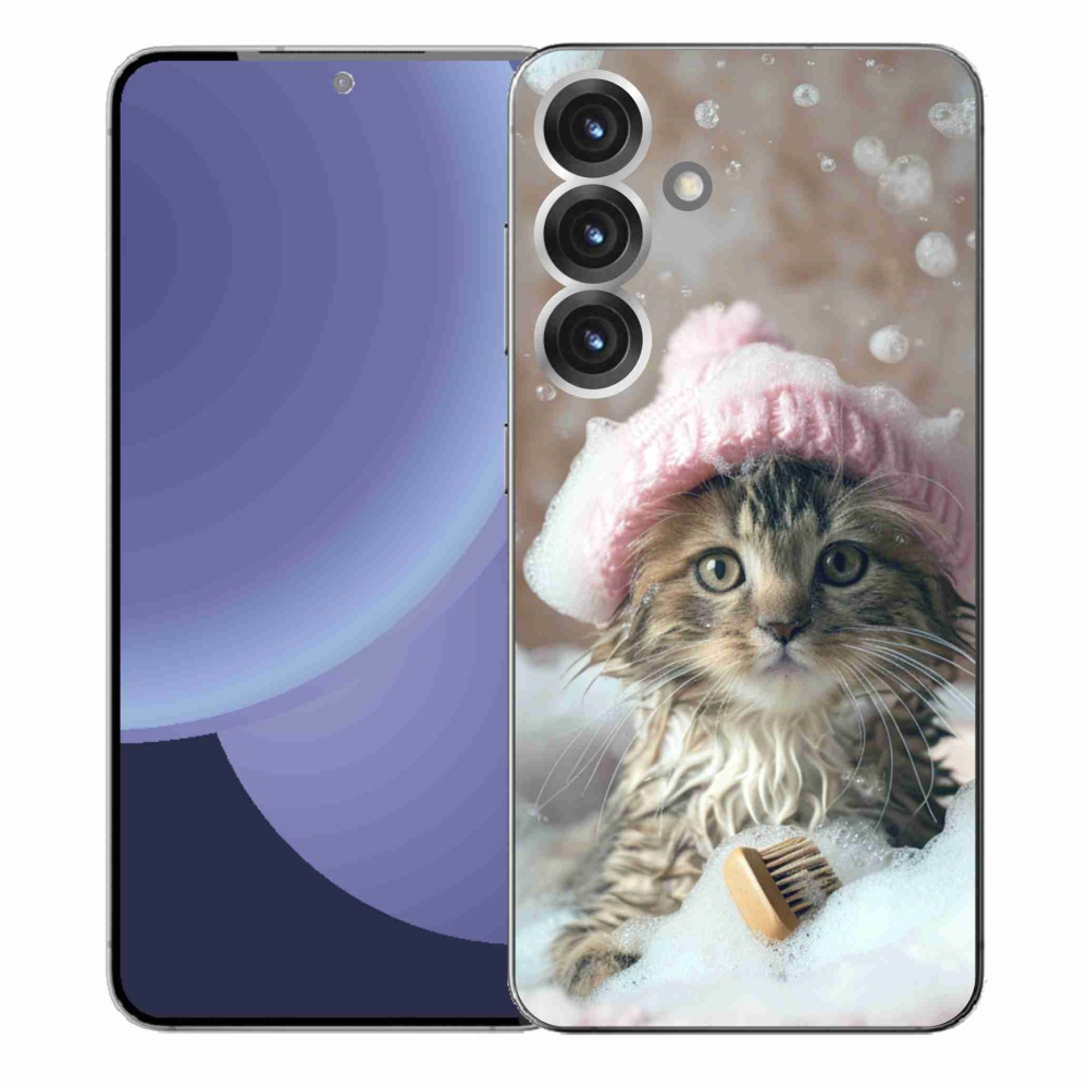 Gél borítás mmCase Samsung Galaxy S25+ készülékhez - cica és fürdő