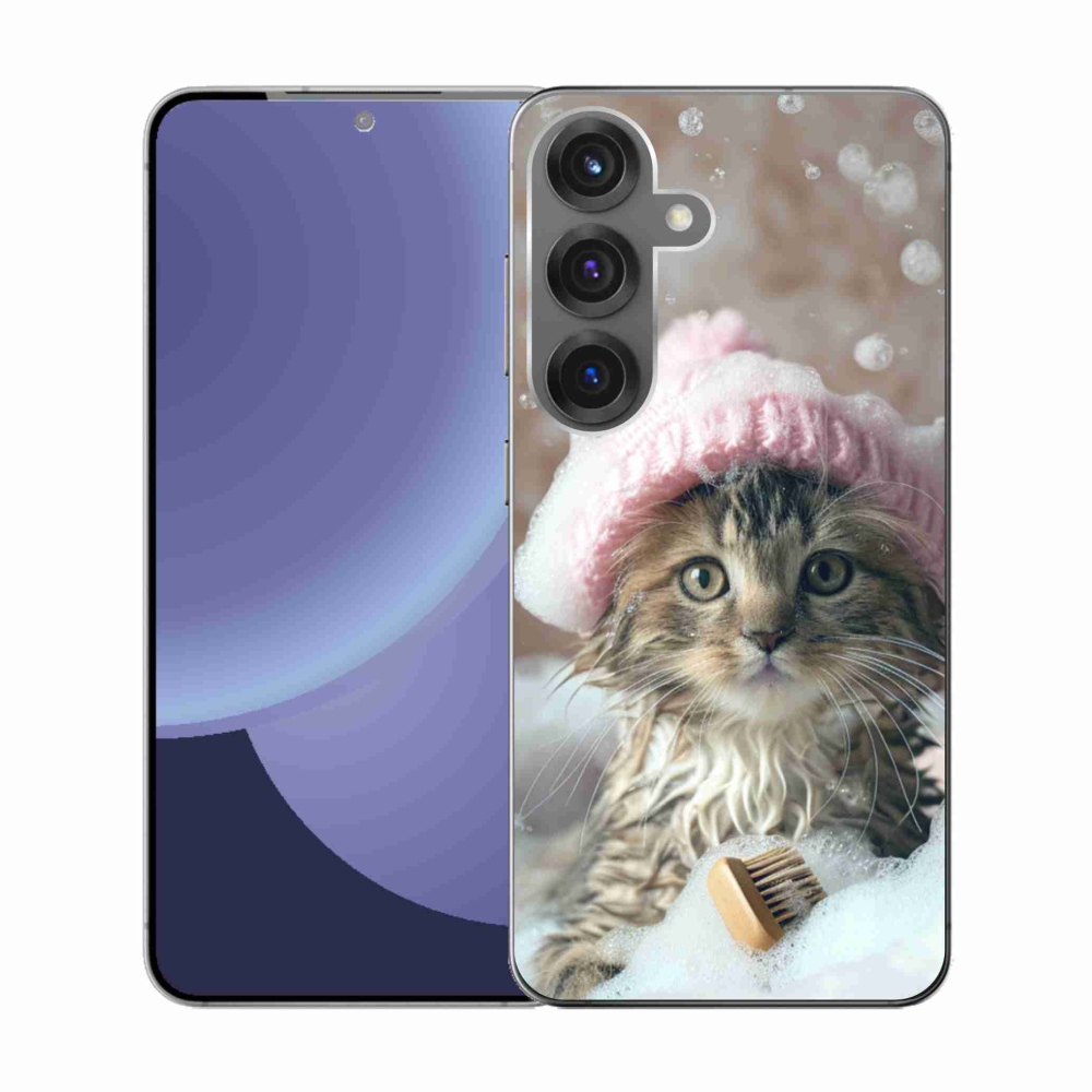 Gél borítás mmCase Samsung Galaxy S25 készülékhez - cica és fürdő