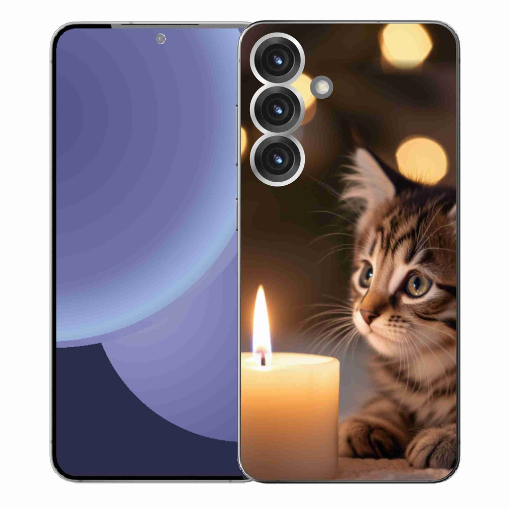 Gél borítás mmCase Samsung Galaxy S25+ készülékhez - cica és gyertya