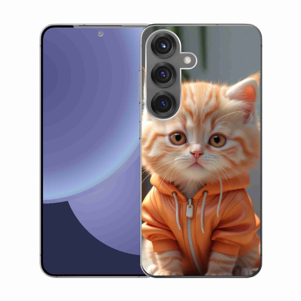 Zselés borítás mmCase Samsung Galaxy S25 készülékhez - cica melegítőben